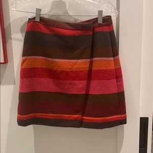 LOFT A-line button front wrap short skirt